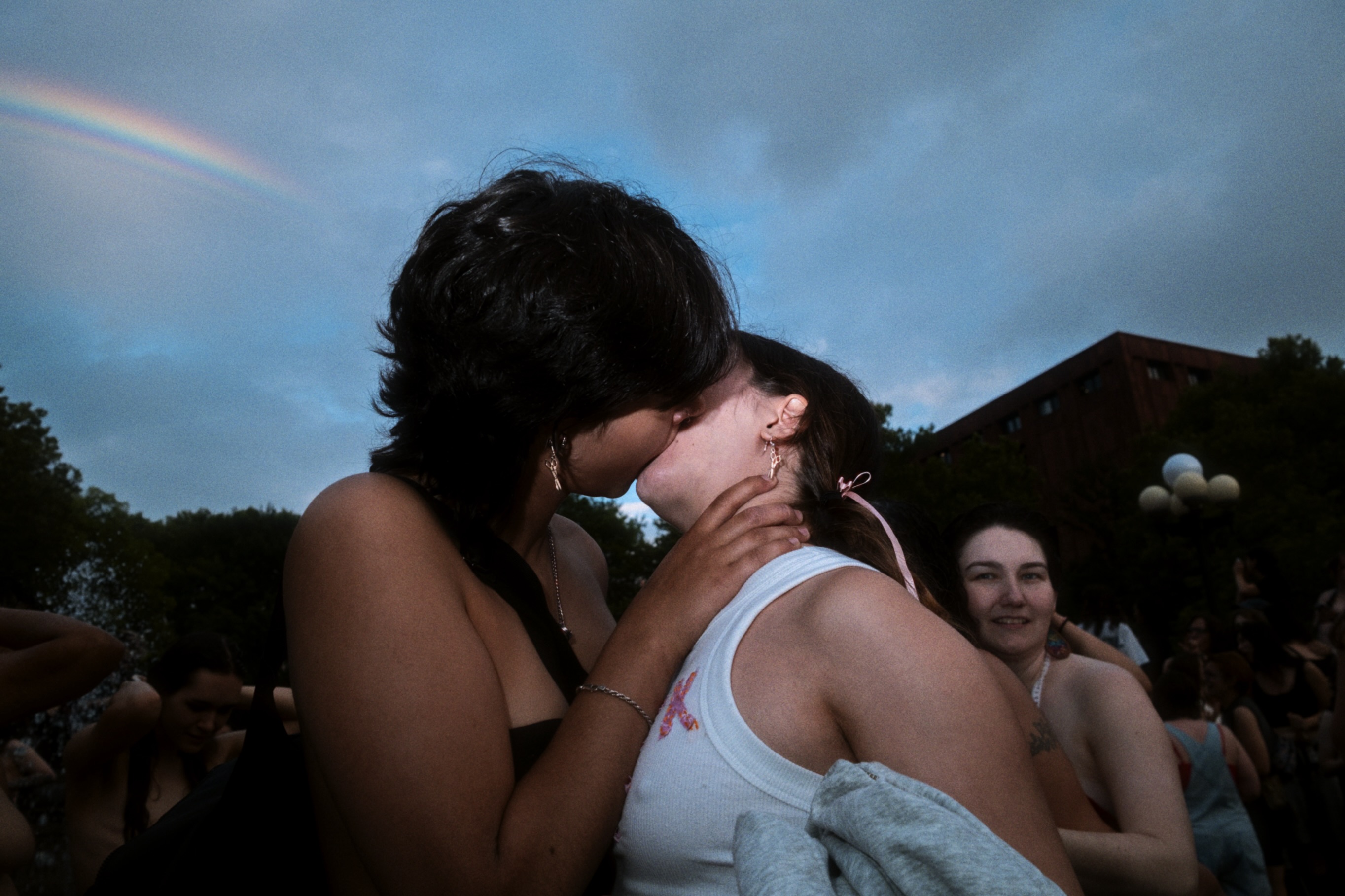 Pride crowds fill Washington Square Park’s fountain, photograph 1 of 5